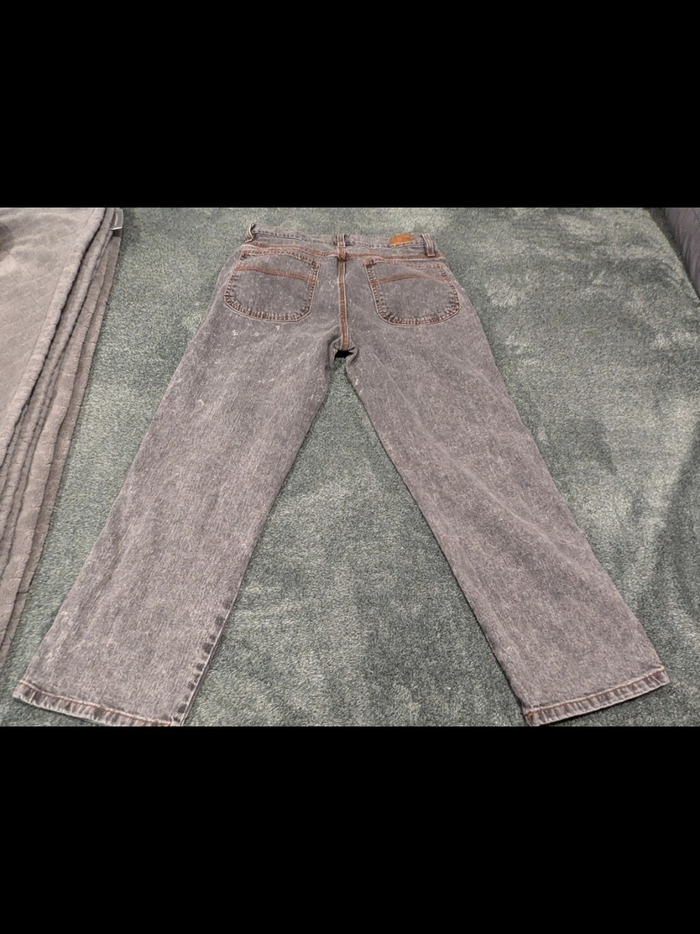 BDG Urban Outfitters Wide Leg Jeans 29 Gray Acid Wash Orange Stitch - Picture 3 of 6